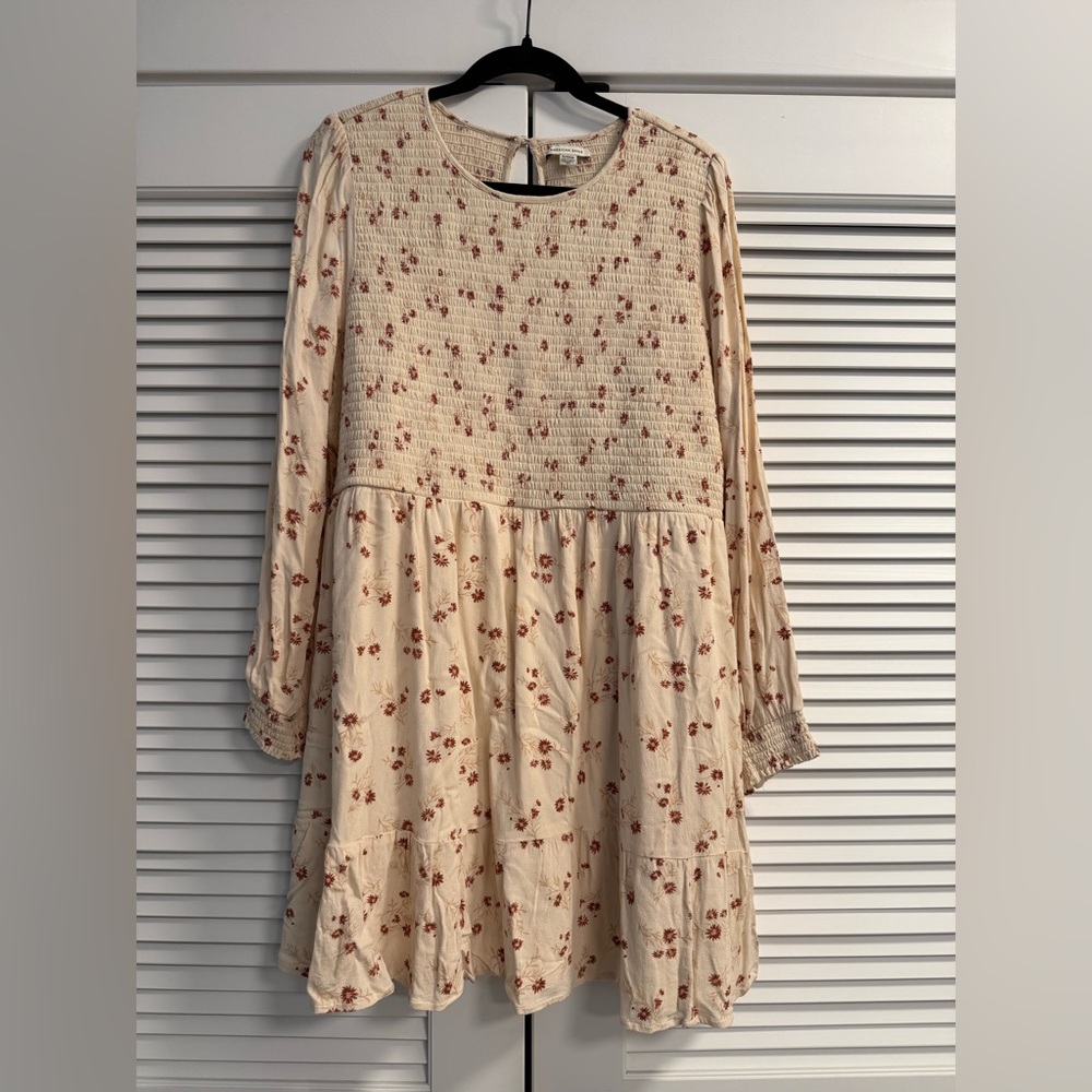 American Eagle Outfitters Cream and Red Mini Dress